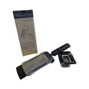 Pampered Chef Microplane Adjustable Grater #1105 with Food Holder